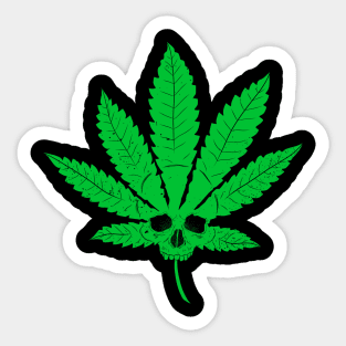 Weed Skull Sticker